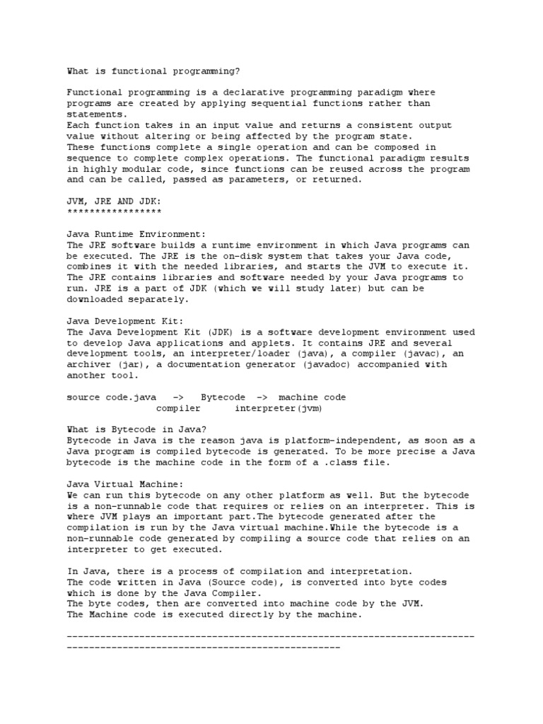 Java interview notes pdf java virtual machine method computer