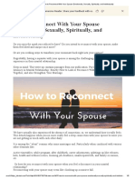 How To Reconnect With Your Spouse Emotionally, Sexually, Spiritually, and Intellectually