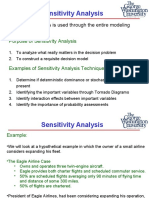 Sensitivity Analysis: Sensitivity Analysis Is Used Through The Entire Modeling Process