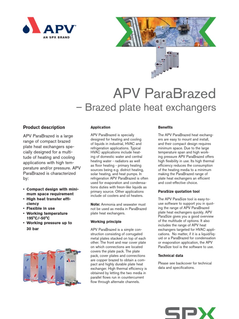 APV Datasheet | Download Free PDF | Hvac | Heat Exchanger