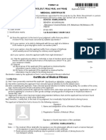 Form 1-A (See Rules 5 (1), (3), 7,10 (A), 14 (D), and 18 (D) ) : Certificate of Medical Fitness