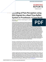 Decoding of Pain Perception Using EEG Signals For A Real-Time Reflex System in Prostheses: A Case Study