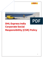 DHL Express India Corporate Social Responsibility (CSR) Policy