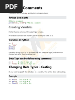 Python Comments: Creating Variables