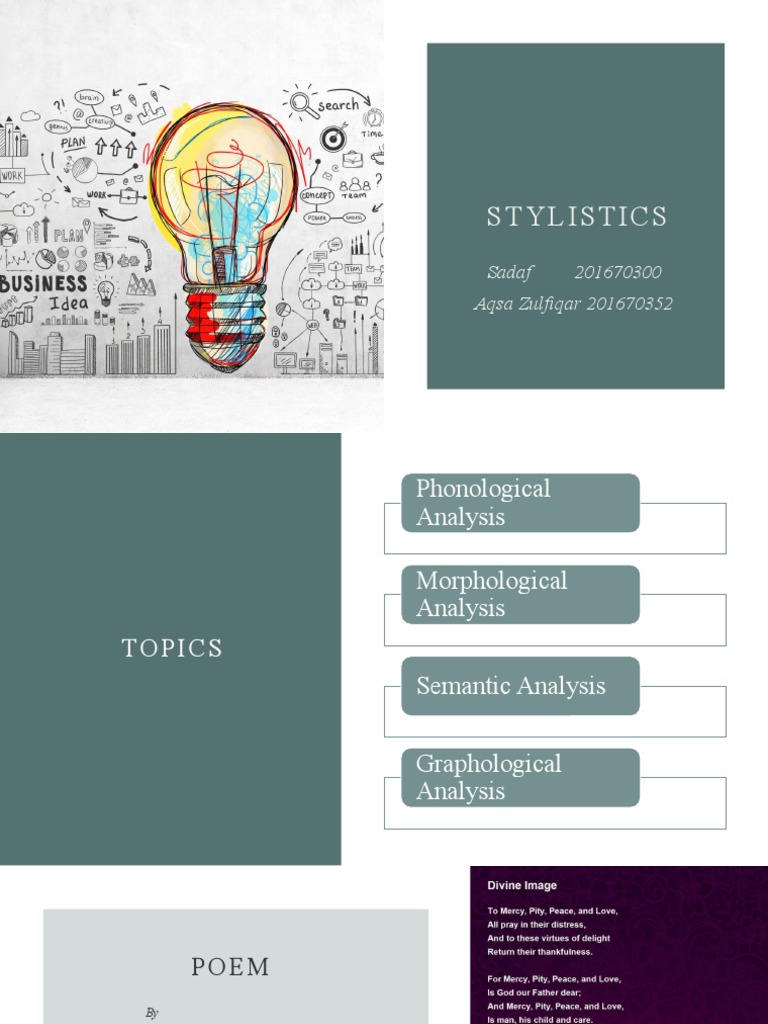 (Presentation) On Stylistic Analysis On Poem | PDF | Word | Poetry