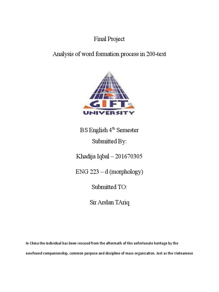 Morphological Analysis | PDF | Human Communication | Linguistic Morphology