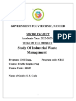 Study of Industrial Waste Management: Government Polytechnic, Nanded