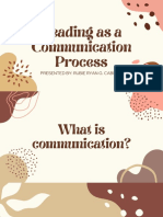 Reading As A Communication Process: Presented By: Rubie Ryan G. Cabigas