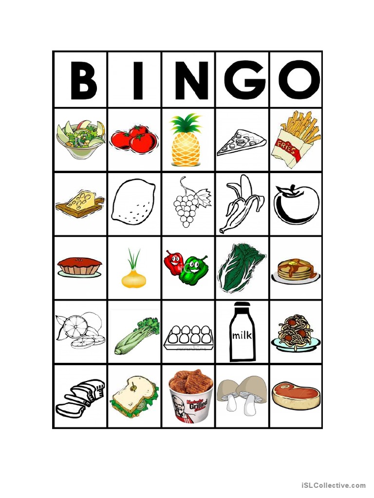 Food Bingo | PDF
