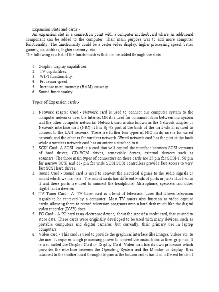 Expansion Slots and Cards PDF Usb Network Interface Controller