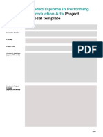 Project Proposal Template: Extended Diploma in Performing and Production Arts
