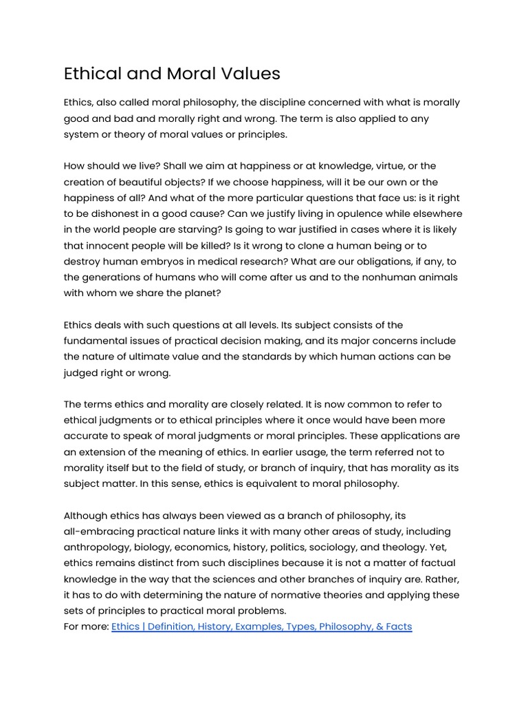 Understanding Ethics and Moral Philosophy | PDF | Morality ...