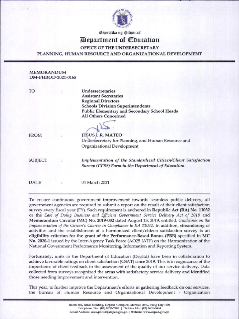 Deped client satisfaction survey pdf computing