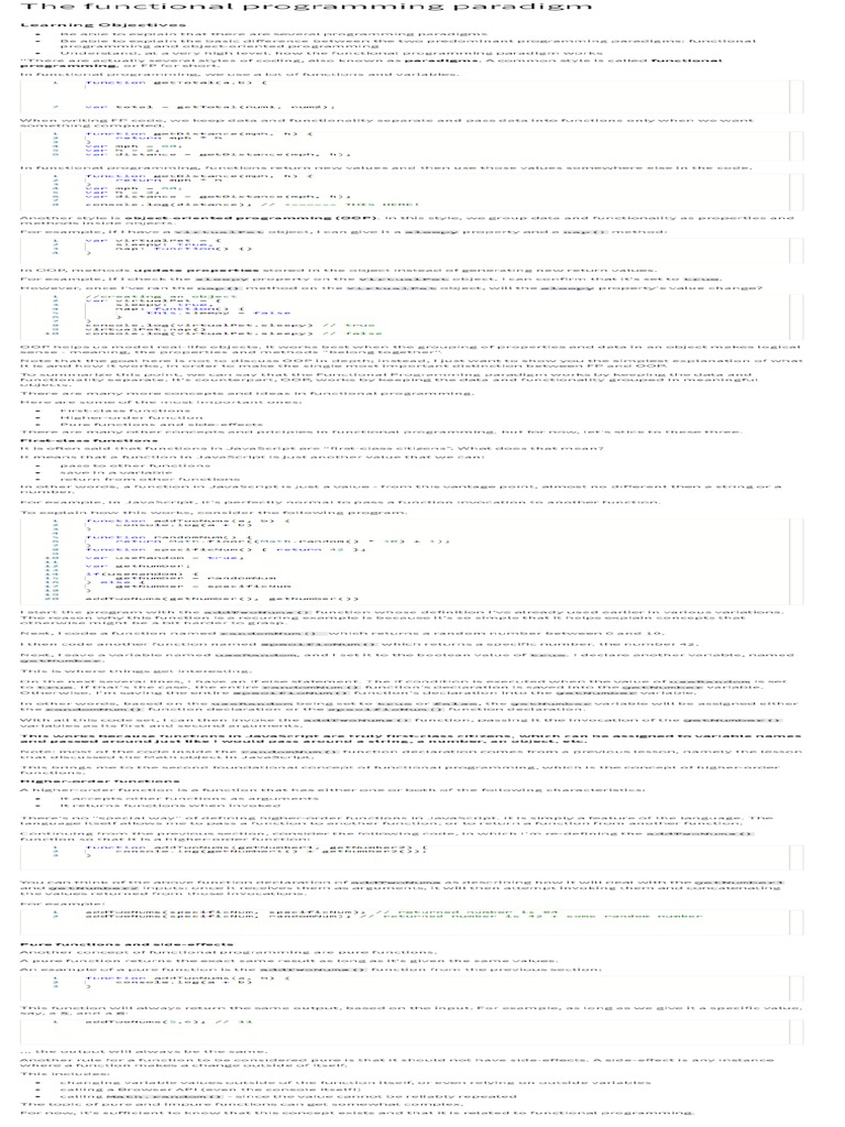 The functional programming paradigm _Coursera | PDF