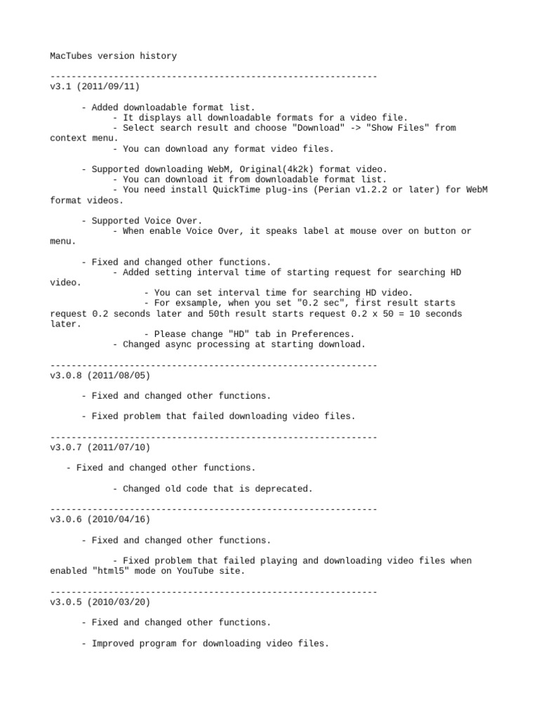 Version History en | PDF | You Tube | Icon (Computing)