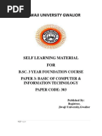 Jiwaji University Gwalior: Self Learning Material FOR