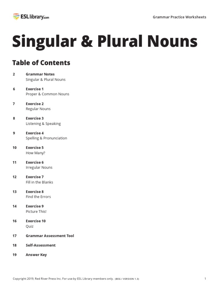 88 - Singular and Plural Nouns - US | PDF | Grammatical Number | Plural
