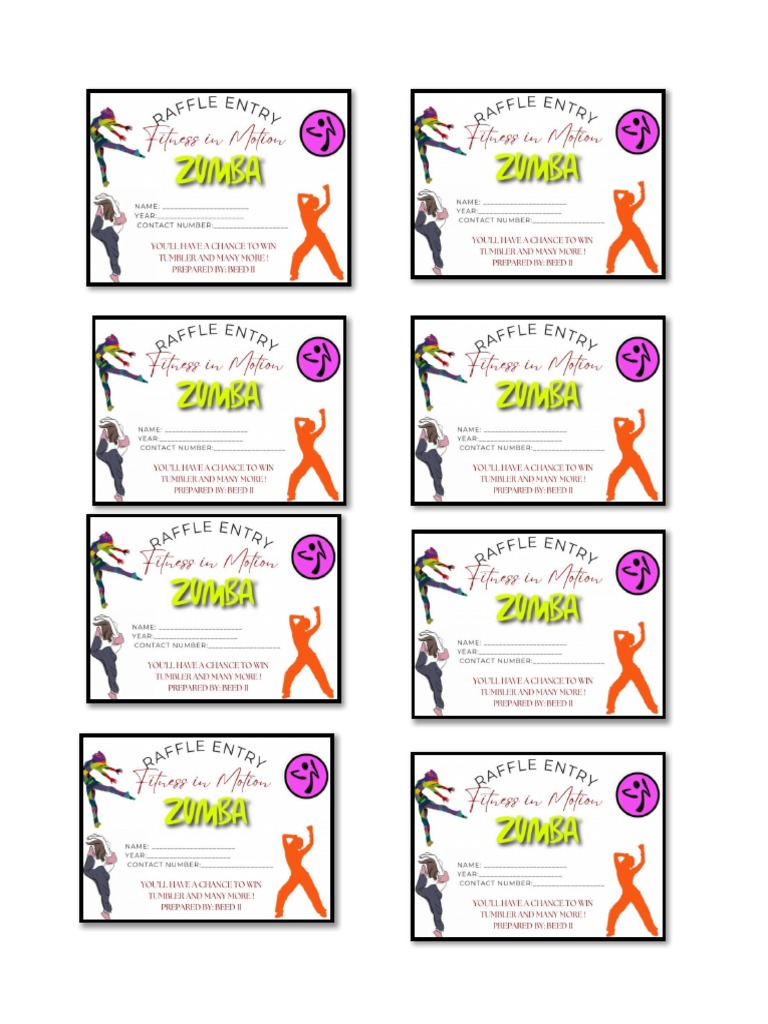 Zumba Raffle Ticket | PDF