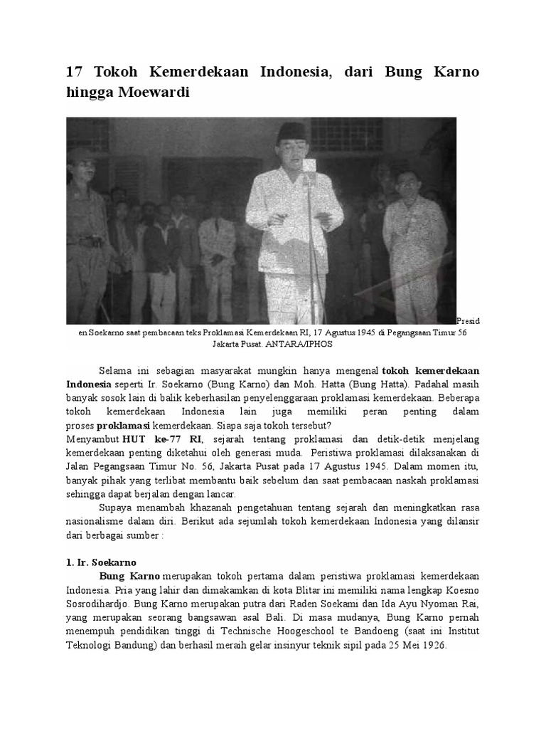 17 Tokoh Kemerdekaan Indonesia | PDF