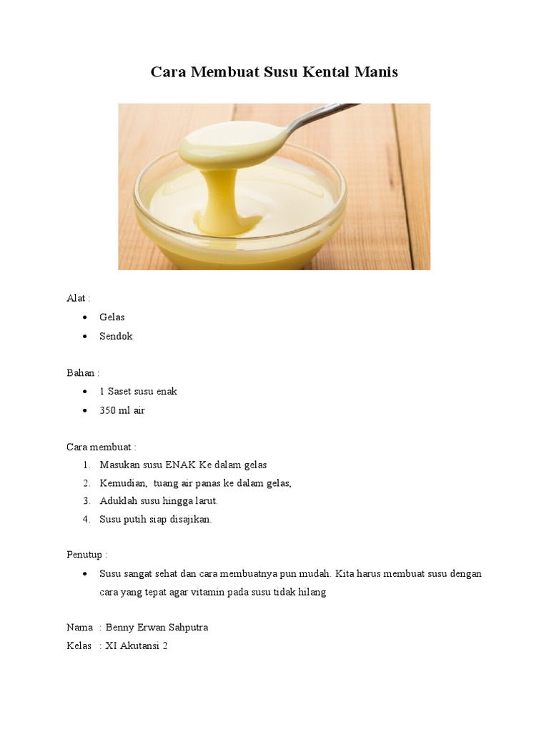 Cara Membuat Susu Kental Manis | PDF