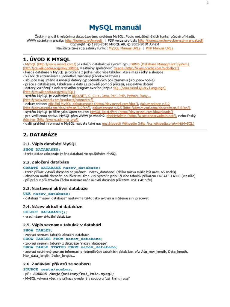 Mysql Manual | PDF