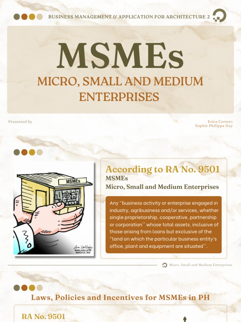 MSMEs Micro, Small and Medium Enterprises PDF Small And Medium