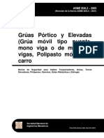 ASME B30.2-2005 Grúas Pórtico y Elevadas (Grúa Móvil Tipo Puente, Mono Viga o de Múltiples Vigas, Polipasto Móvil Con Carro