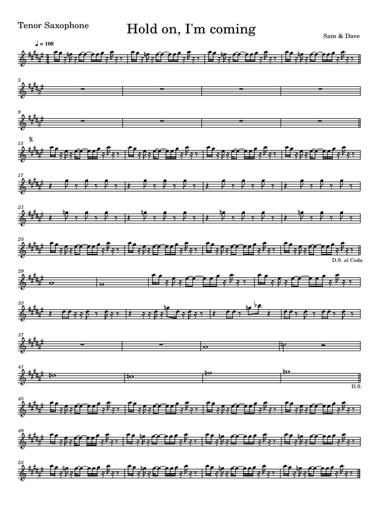 Hold On Im ComingTenor Saxophone PDF