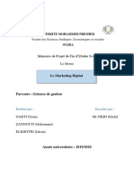 Mémoire de Projet de Fin D'etudes Sous Le Thème: Faculté Des Sciences Juridiques, Economiques Et Sociales