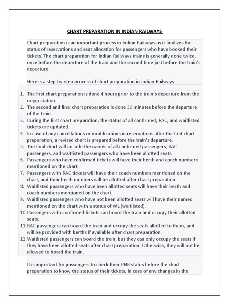 Chart Preparation in Indian Railways  PDF