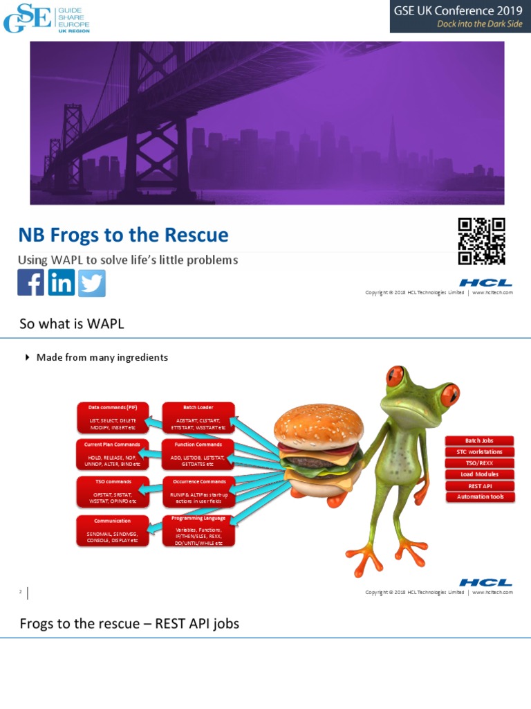 NB Frogs To The Rescue: Using WAPL To Solve Life's Little Problems ...