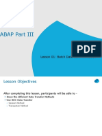 Abap Part Iii: Lesson 01: Batch Data Communication
