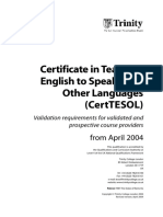 Certificate in Teaching English To Speakers of Other Languages (Certtesol)