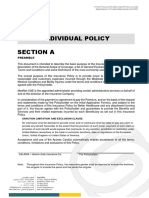 Section A Individual Policy: Preamble