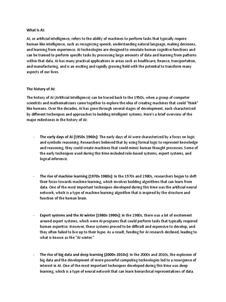 The History Of Ai Pdf Artificial Intelligence Intelligence Ai