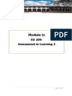 WVSU ED 209 module assessment learning