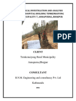 Geo Technical Investigation and Analysis Report of Hospital Building Temkemaiyung Rural Muncipality-7, Annapurna, Bhojpur