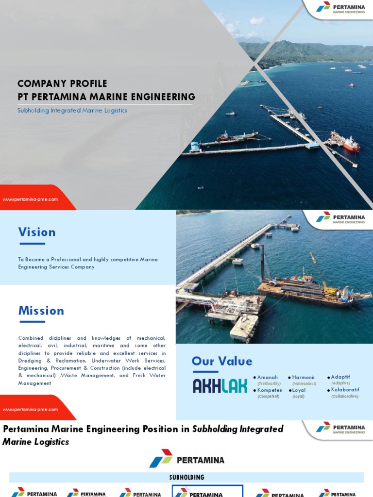 PT Pertamina Marine Engineering Profile | PDF | Dredging | Underwater ...