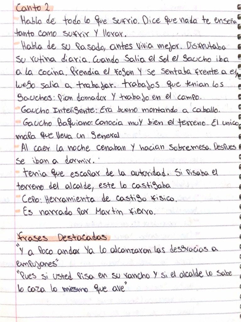 Martin Fierro Resumen Canto 2 Pdf