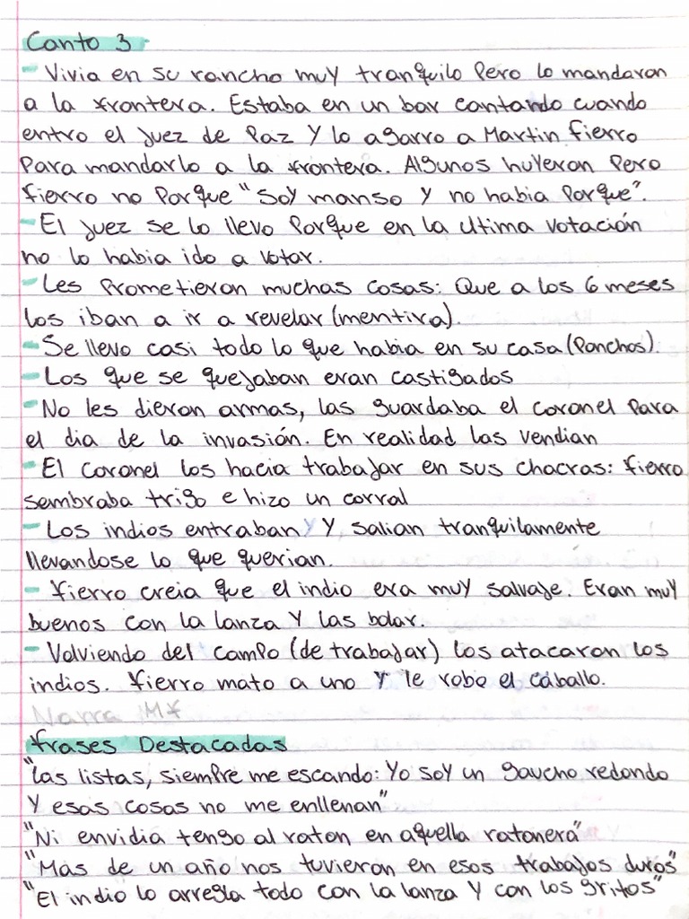 Martin Fierro Resumen Canto 3 Pdf