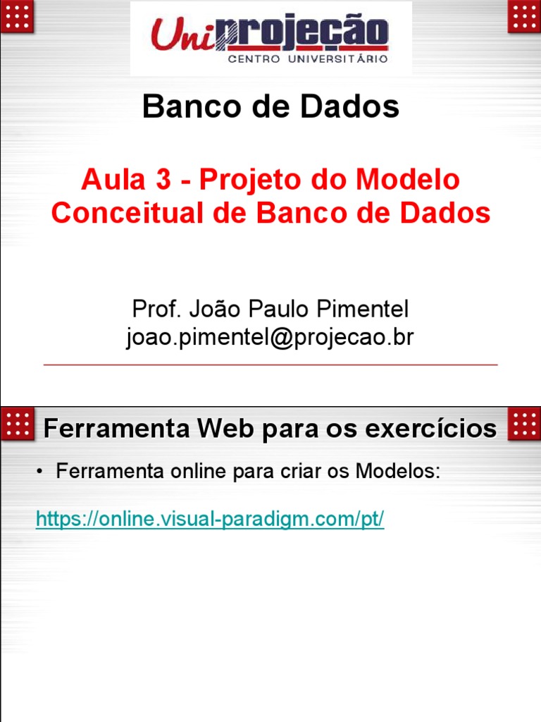 Aula 3 - Projeto Do Modelo Conceitual de Banco de Dados - Blog ...