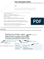 Citation Guide Sheets: Newspaper