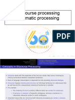 Chapter #5 Discourse and Pradmatic Processing