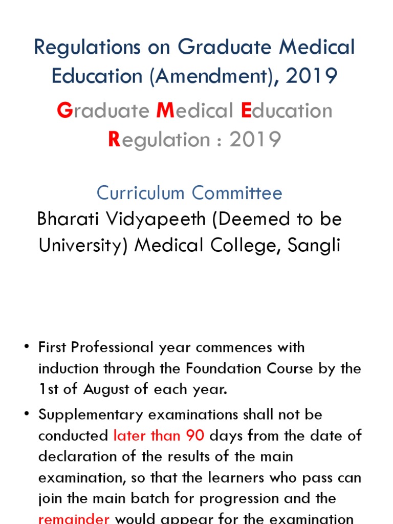 Graduate Medical Education Regulations 2019 | PDF | Learning | Medicine