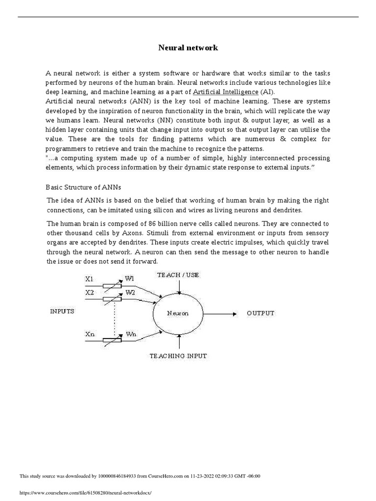 Neural Network | PDF | Neuron | Artificial Neural Network