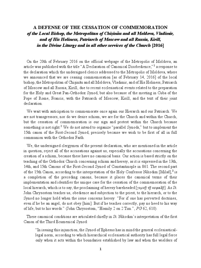 Orthodox Commemoration Cessation Defense | PDF | Eastern Orthodox ...