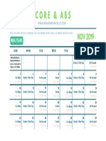 Nov 2019 - Core and Abs Calendar