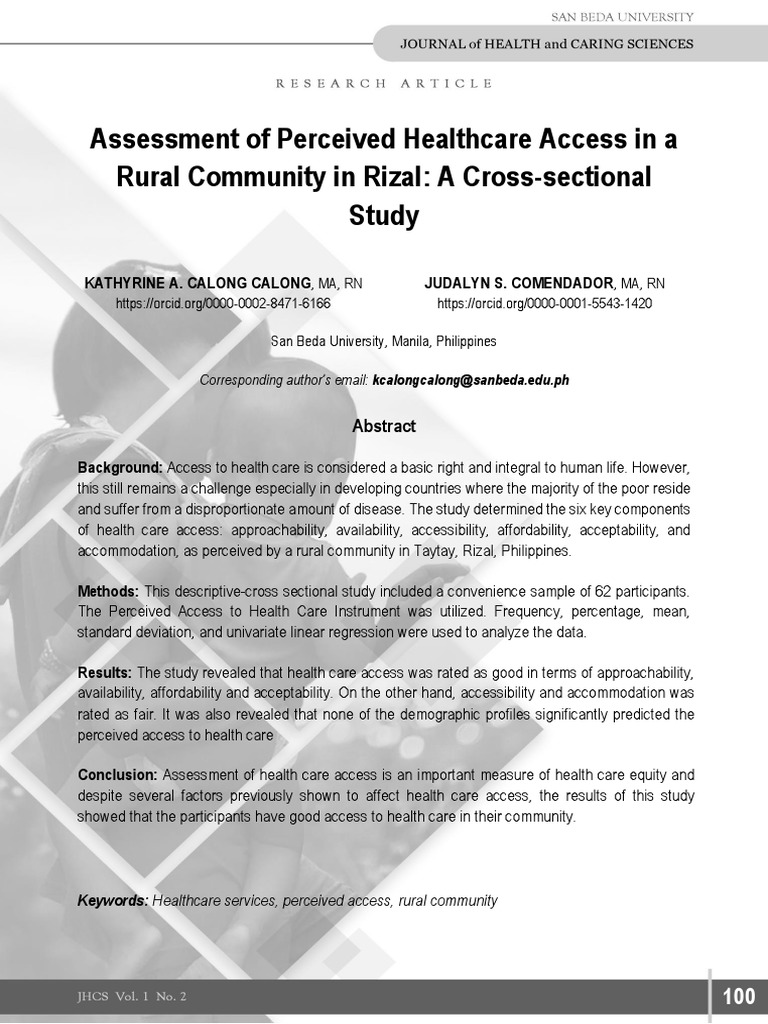 assessment-of-perceived-healthcare-access-in-a-rural-community-in-rizal