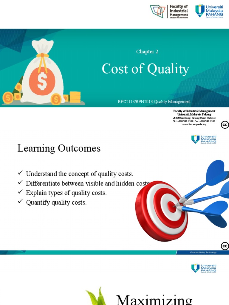 Chapter 2 Cost of Quality PDF Cost Profit (Economics)