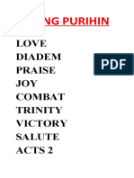 Ating Purihin: Love Diadem Praise JOY Combat Trinity Victory Salute Acts 2